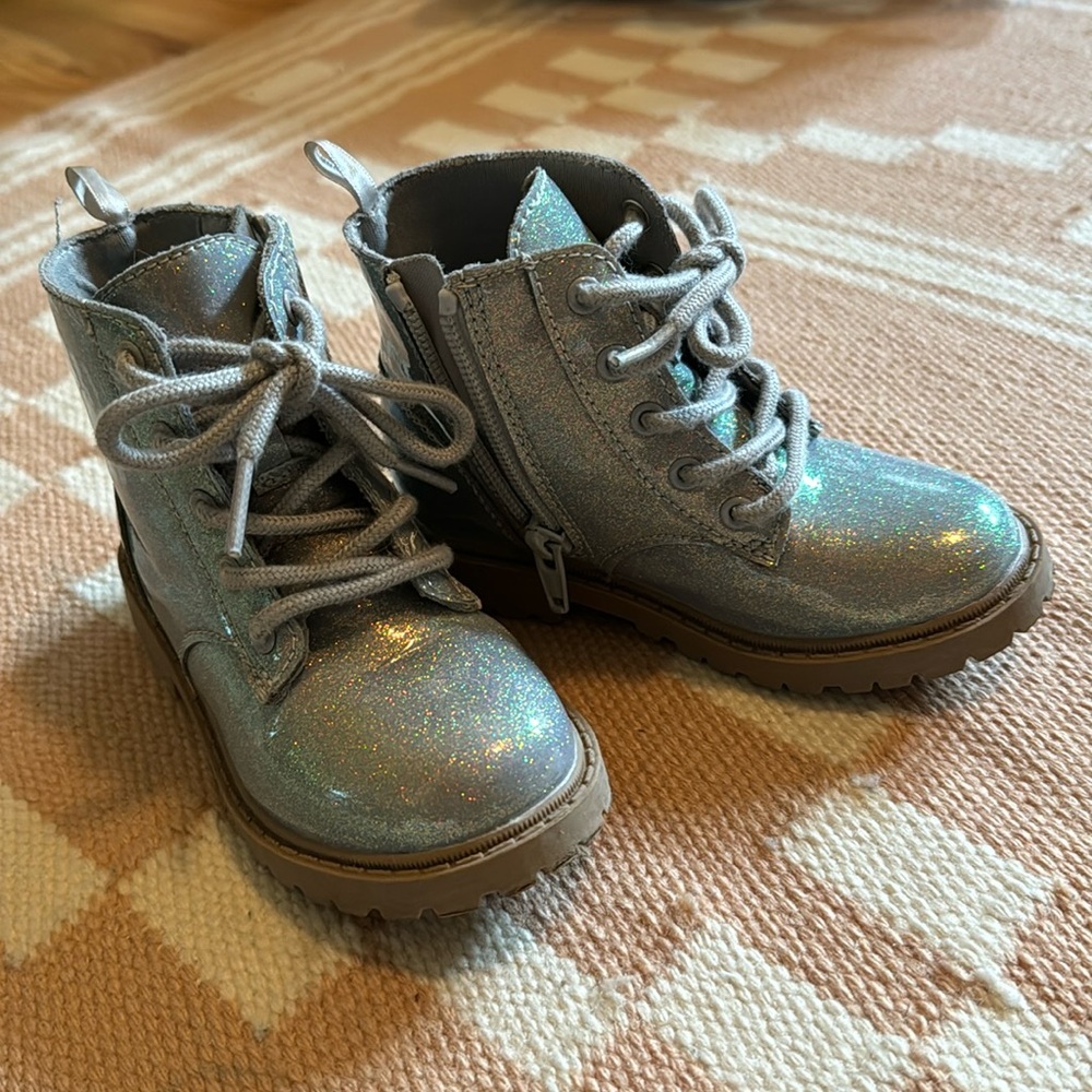 Toddler silver glitter shoes